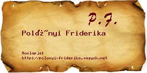 Polónyi Friderika névjegykártya